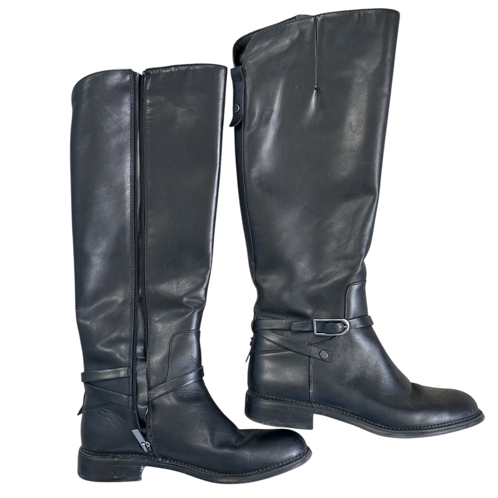 Franco Sarto Black Leather Knee-High Boots